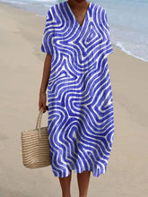 Women's Funk Blue Art Print Flowy Dress