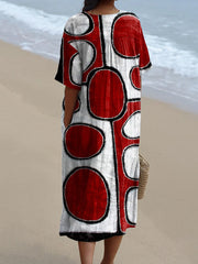 Women's Abstract Geometric Art Print Casual Flowy Dress