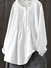 Women's Retro Cotton And Linen Casual Shirt