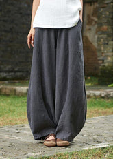 2026 cotton and linen women's Chinese style ramie wild pants yoga pants