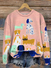 Funny Dog Art Print Casual Sweatshirt