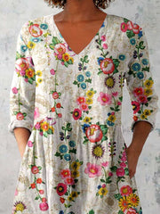 Women's Elegant Floral V neck Top