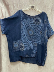 Geometric Print Summer Short Sleeves Two Piece Set