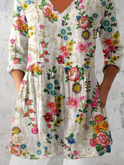 Women's Elegant Floral V neck Top