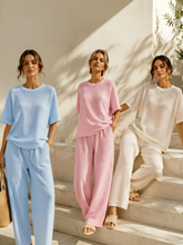 Women's Waffle Casual Two-Piece Set