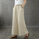 Retro wide leg pants women loose casual autumn wear 2026 new beige trousers