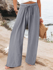 Women's Cotton And Linen Wide Leg Casual Pants