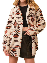 Plush Lapel Long Sleeve Jacket