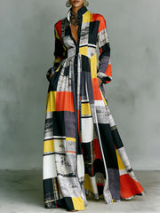 Women's Geometric Art Elegant Romantic Casual Vacation Maxi Dress