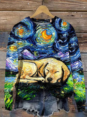 Funny Dog Art Print Casual Sweatshirt