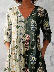 Women's Elegant Floral Motion V Neck Top