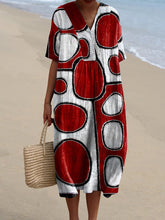 Women's Abstract Geometric Art Print Casual Flowy Dress