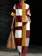 Womens Waffle Texture Burgundy Color Block Two Piece Set