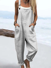 Women's Vintage Floral Pattern Art Print Casual  Wide Leg Jumpsuit