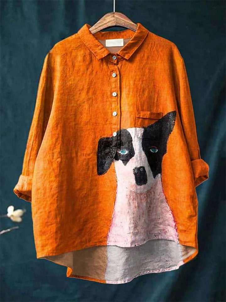 Women's Fun and Cute Dog Print Casual Top