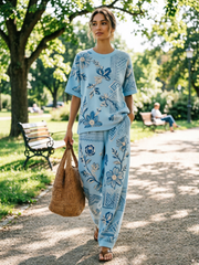 Women's Waffle Casual Two-Piece Set