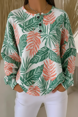 Women's Gradient Pattern Art Print Casual Waffle Sweatshirt RSWF1202