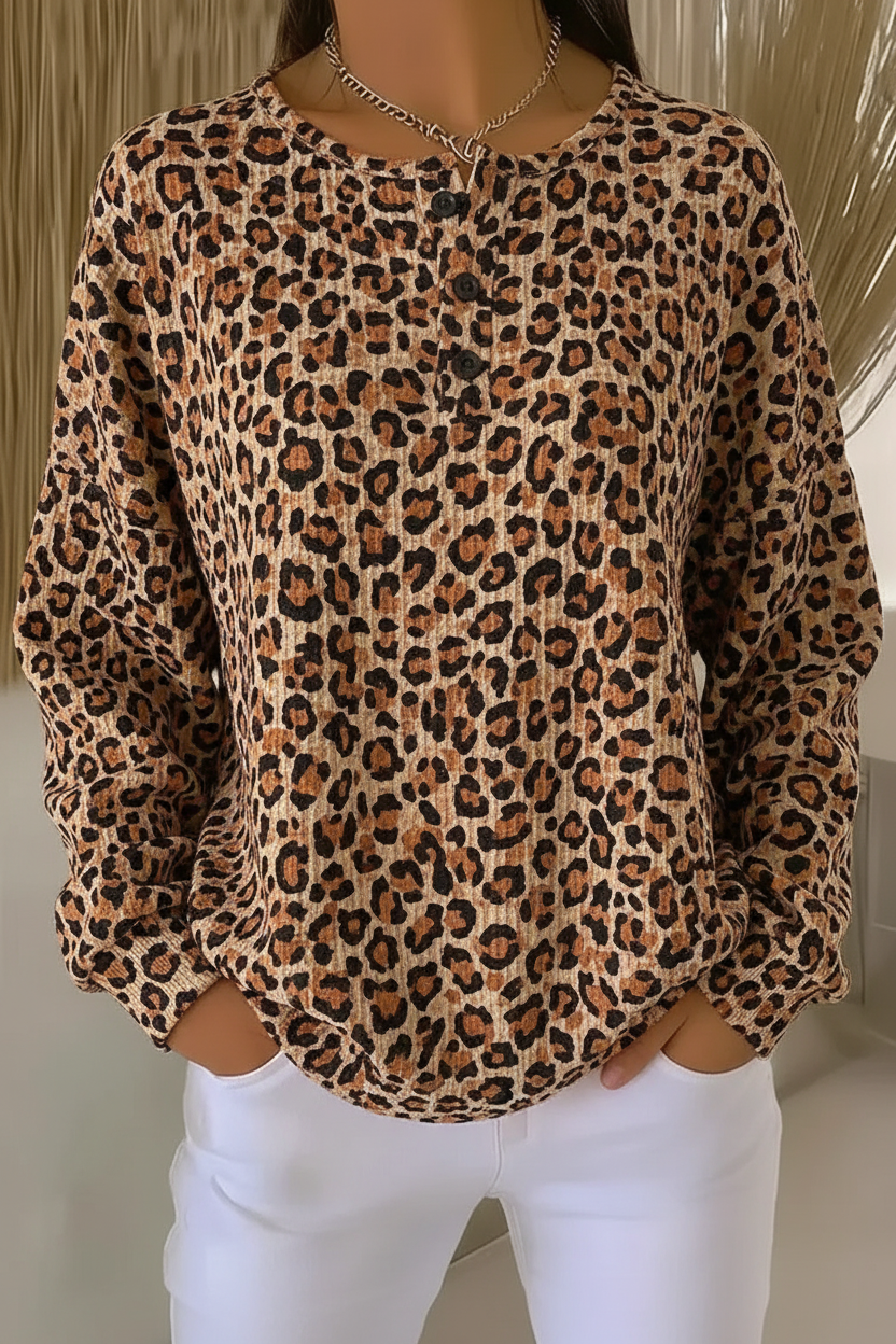Women's Gradient Pattern Art Print Casual Waffle Sweatshirt