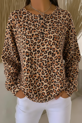 Women's Gradient Pattern Art Print Casual Waffle Sweatshirt
