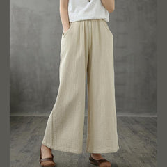 Retro wide leg pants women loose casual autumn wear 2026 new beige trousers