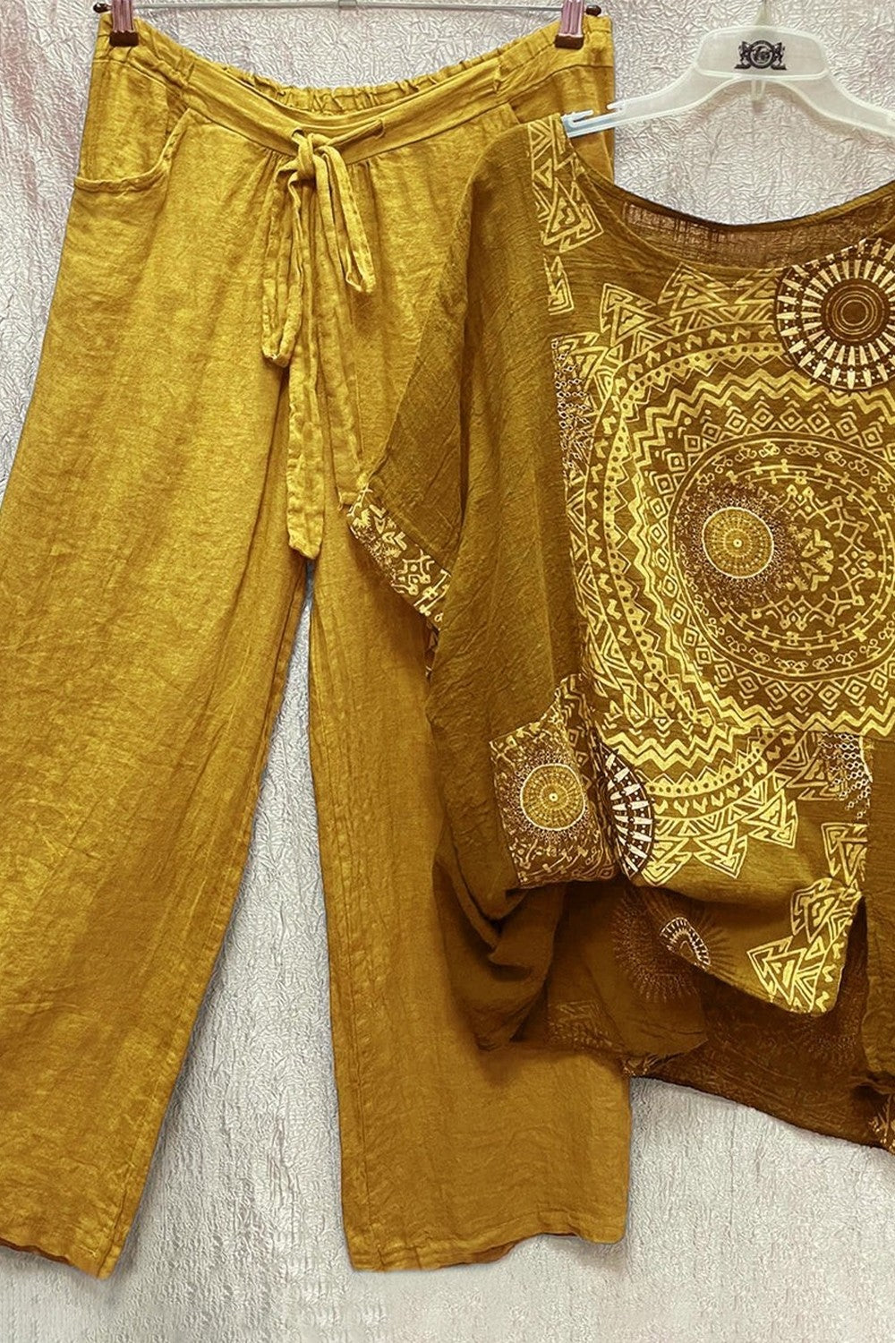 Geometric Print Summer Short Sleeves Two Piece Set